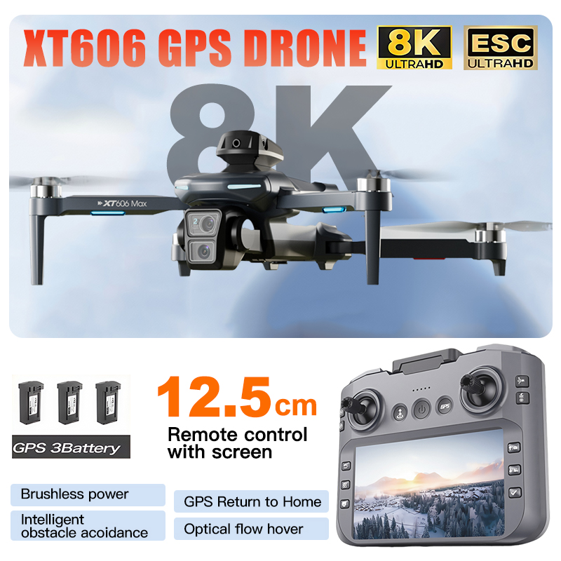 Drone XT606 MAX 3 batteries, c - Drone Kit With Camera avis et prix